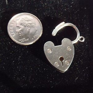 Heart padlock in sterling silver